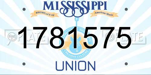 1781575 Mississippi License Plate