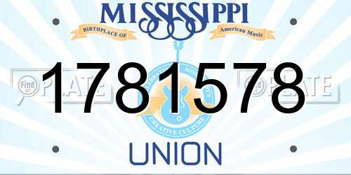 1781578 Mississippi License Plate