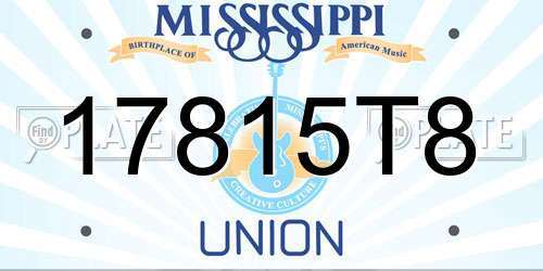 17815T8 Mississippi License Plate