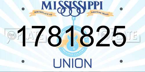 1781825 Mississippi License Plate