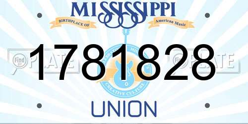 1781828 Mississippi License Plate
