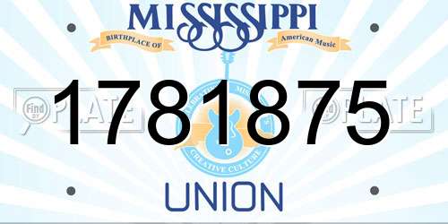 1781875 Mississippi License Plate