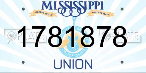 1781878 Mississippi License Plate