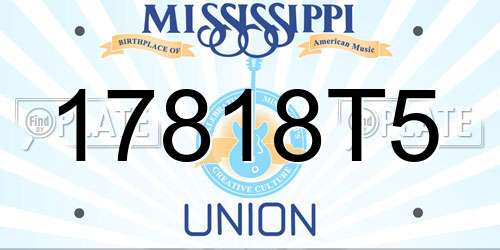 17818T5 Mississippi License Plate