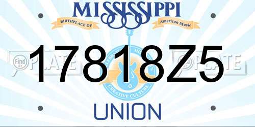 17818Z5 Mississippi License Plate
