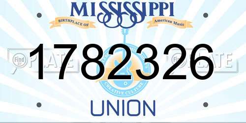 1782326 Mississippi License Plate