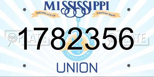 1782356 Mississippi License Plate