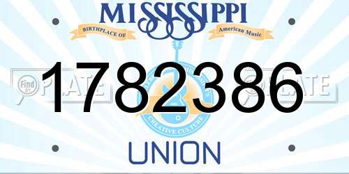 1782386 Mississippi License Plate