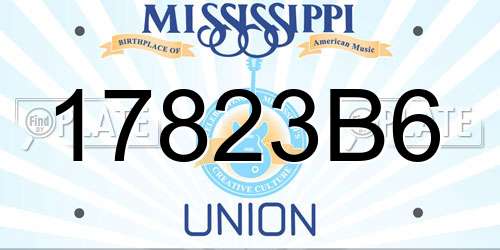 17823B6 Mississippi License Plate