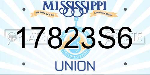 17823S6 Mississippi License Plate
