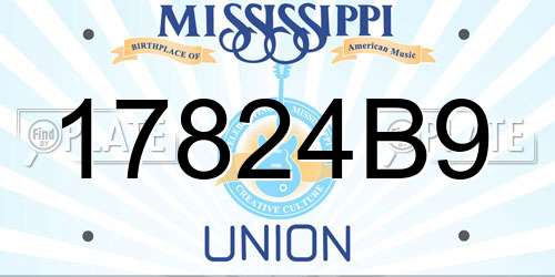 17824B9 Mississippi License Plate