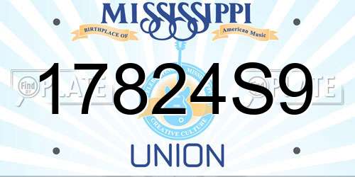 17824S9 Mississippi License Plate