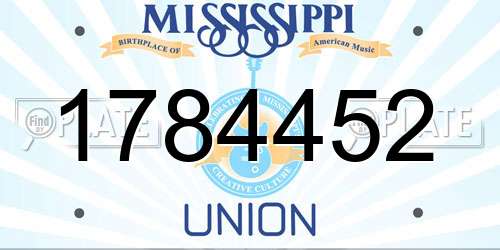 1784452 Mississippi License Plate