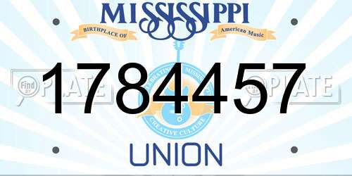 1784457 Mississippi License Plate