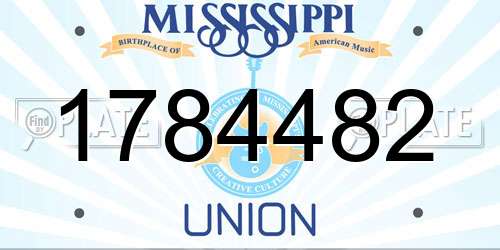 1784482 Mississippi License Plate