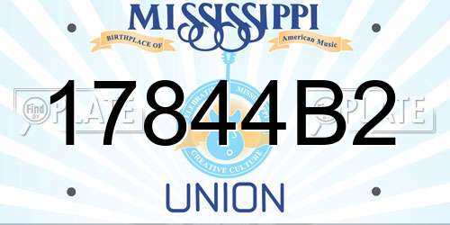 17844B2 Mississippi License Plate