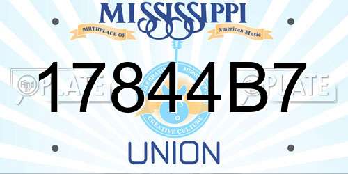 17844B7 Mississippi License Plate
