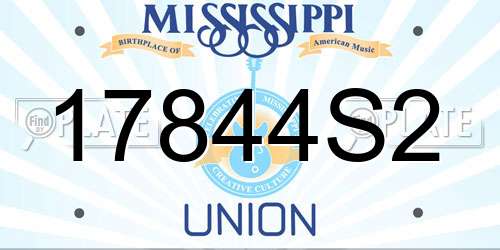 17844S2 Mississippi License Plate