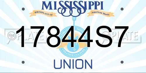 17844S7 Mississippi License Plate