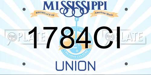 1784CI Mississippi License Plate