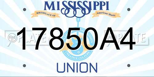 17850A4 Mississippi License Plate