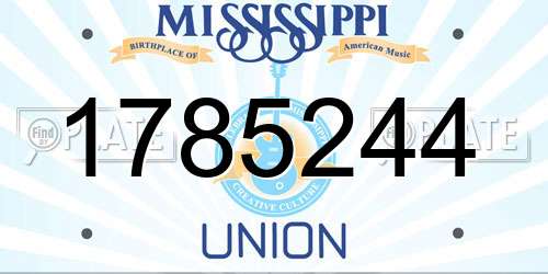 1785244 Mississippi License Plate