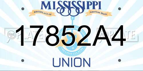 17852A4 Mississippi License Plate