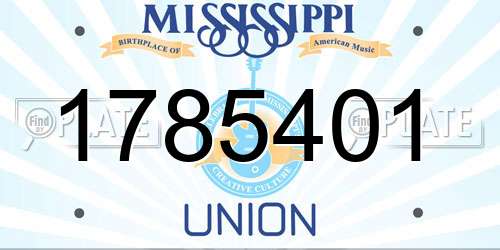 1785401 Mississippi License Plate