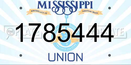 1785444 Mississippi License Plate
