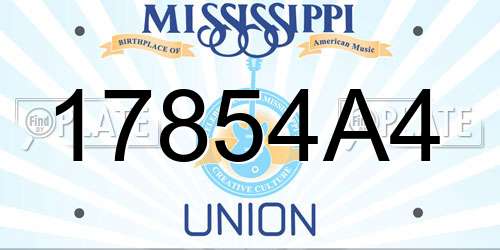 17854A4 Mississippi License Plate