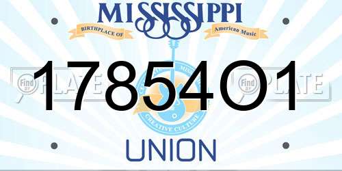 17854O1 Mississippi License Plate