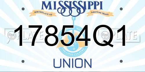 17854Q1 Mississippi License Plate