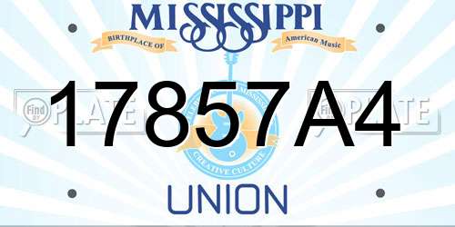 17857A4 Mississippi License Plate