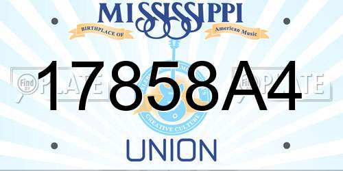 17858A4 Mississippi License Plate