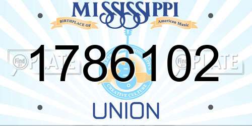 1786102 Mississippi License Plate