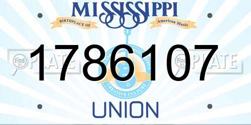 1786107 Mississippi License Plate
