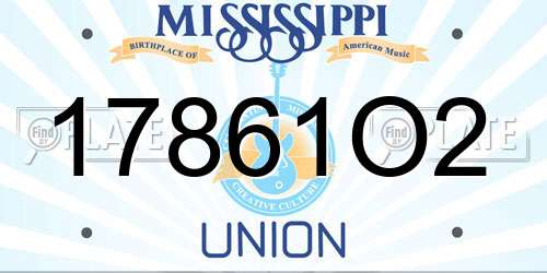 17861O2 Mississippi License Plate