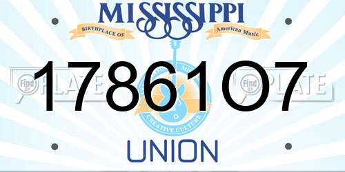 17861O7 Mississippi License Plate