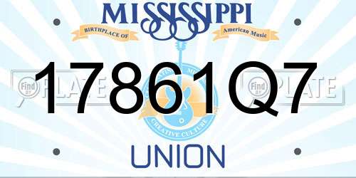 17861Q7 Mississippi License Plate