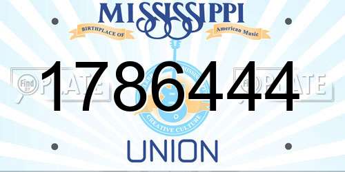 1786444 Mississippi License Plate