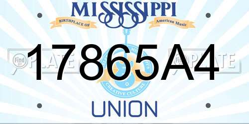 17865A4 Mississippi License Plate