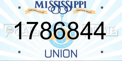1786844 Mississippi License Plate