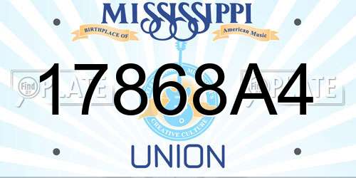 17868A4 Mississippi License Plate