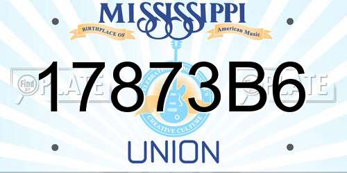 17873B6 Mississippi License Plate