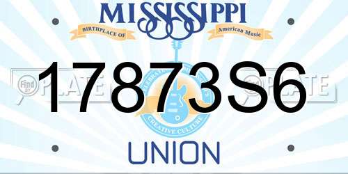 17873S6 Mississippi License Plate