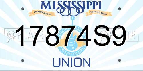 17874S9 Mississippi License Plate