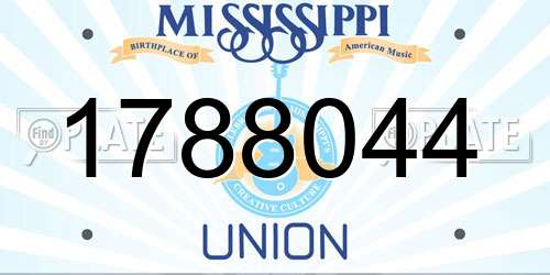 1788044 Mississippi License Plate