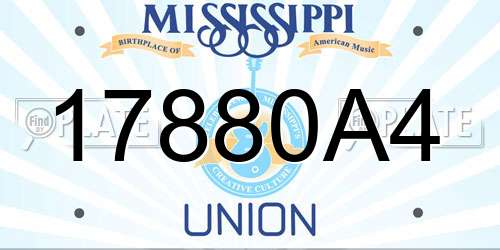 17880A4 Mississippi License Plate