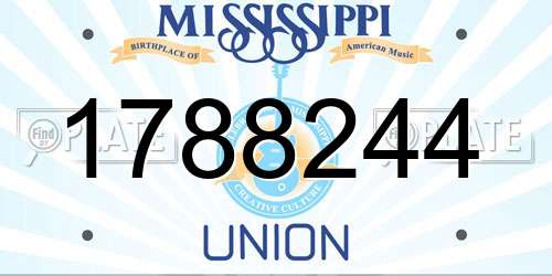 1788244 Mississippi License Plate