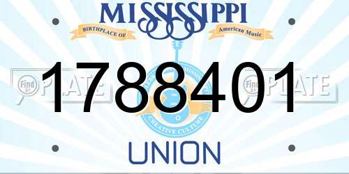 1788401 Mississippi License Plate